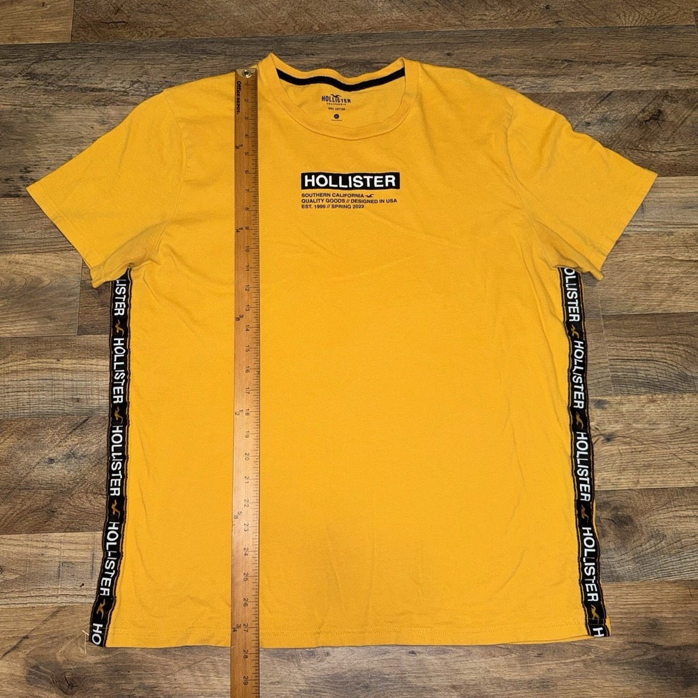 Hollister Men's T Shirt With Side Panels Yellow Black Size XL - Picture 5 of 5